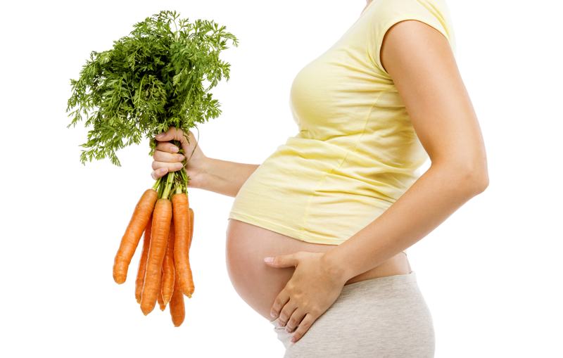zwangere buik wortels